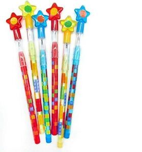 24 Pcs Building Blocks Brick Multi Point Stackable Push Pencil Assortment