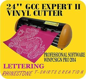 BRAND NEW 24&#034; GCC EXPERT II Vinyl Cutter &amp; WINPCSIGN PRO SOFTWARE +EXTRA