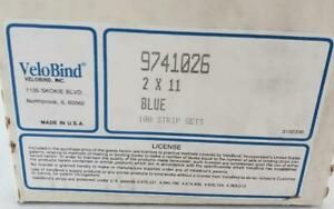 = Velobind 100 Strip Sets 9741026 2 x 11 Blue USA Made NEW