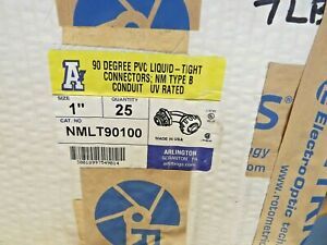 LOT OF 25 ARLINGTON NMLT90100 1&#034; 90 D NM SEALTIGHT CONNECTORS