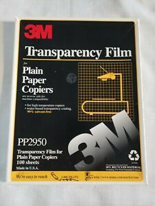 BNIB 3M Transparency Film for Copiers OPEN BOX about 50 Sheets 8.5&#034; x 11&#034; PP2950