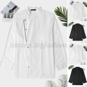 Mens Womens Chef Uniform Restaurant Kitchen Jacket Long Sleeve Catering Coat Top