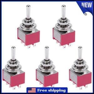 5pcs Mini 3 Positions 6Pin Toggle Switch MTS-223 Dual Reset Power Switch 3