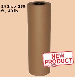 Recycled Kraft Paper Roll 24 Inch X 250 Feet 40 Lb Basis Weight Home Packing NEW