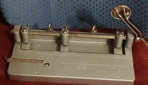 Vintage Bates Hummer 2770 Heavy-Duty 3-hole Paper Punch Adjustable