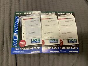 3 PACKS DAY RUNNER 061-120 DAILY PLANNING PAGES REFILL 30 SHEETS PER 5 1/2x8 1/2