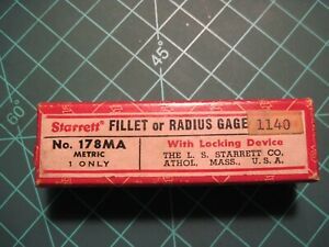 Starrett Fillet or Radius Metric Gauge No. 178MA
