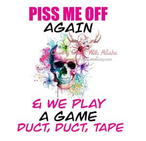 Skull Duck Duck Tape Sublimation Transfer Ready to Press