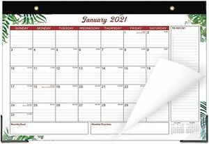 2021 Desk Calendar Pad 12 Month 17&#034; x 12&#034; x 12&#034;, green