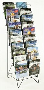 Tiered Black Wire Magazine Rack 19-1/4&#034;w x 25-1/2&#034;d x 51-1/2&#034;h Free Standing ...
