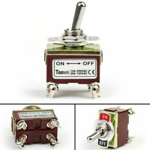 1x Toowei 2Terminal 4Pin ON-OFF 15A 250V Toggle Switch Screw DPST Grade CN