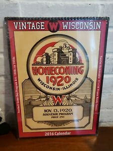 2016 Wisconsin Game day football art CALENDAR 12 Vintage poster prints 1114