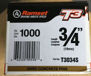 IWT Ramset Red Head T3034S 3/4&#034; 1,000 Concrete Pins with (1) T3 Fuel Cell  - NEW