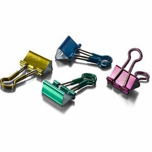 Officemate Easy Grip Binder Clips, Metallic, Small, Pack of 24