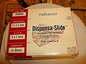 Trident V58950 Dispensa-Slide Microscope Slides 1 x 3 &#034; 1/2 Gross NIB