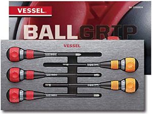 VESSEL BALL GRIP Ratchet Screwdriver 5PC. Set in EVA FOAM #1