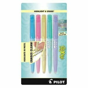 PILOT 072838465436 Light Pastel Erasable Highlighters,PK5