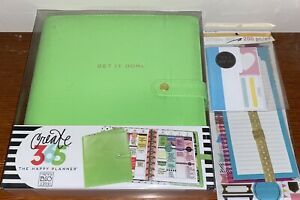 Create 365 The Happy Planner Deluxe Cover-Green &#034;GET IT DONE&#034; with Sticker Set