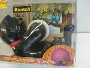 NEW SCOTCH MAGIC TAPE DISPENSER BLACK KITTY CAT