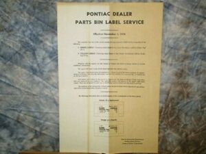 1950s Pontiac Part Numbers Paper Labels Vintage Auto Dealer Metal Shelving