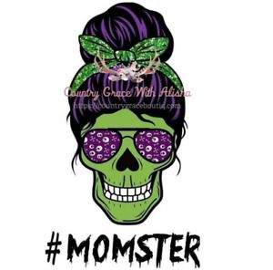 Momster Skull Sublimation Transfer Ready to Press Set of 5