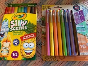 Paper Mate 16 Scented felt tip pens &amp; Crayola Silly Scents10 Washable markers