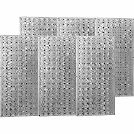 Wall Control Industrial Metal Pegboard, Galvanized Metallic, 96&#034; X 32&#034; X 3/4&#034;