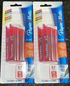 2 Paper Mate Lead Refills 0.7mm HB Red  3 Tubes of 35 105 Each Pack #66401