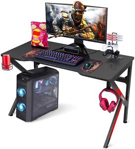 Gaming Desk, SIMBR 48” K-Frame Design Computer Desk, Large Workstation Gaming Ta