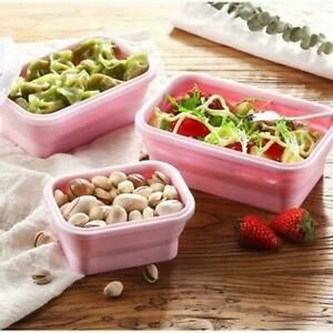 Silicone Collapsible Folding Food Storage Container Lunch BPA Free Box Set I6S3
