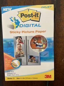 3M POST-IT PICTURE PAPER 1 Pack 25 MATTE SHEETS (TOTAL 25) INKJET 4X6 Inches