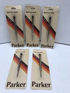 Parker Ball Pen Refill Black Ink Fine Point 30315 LOT of 5 - NEW -USA