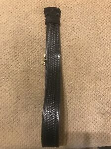 Aker Black Leather Duty Belt w/ Buckle Basketweave Size 36