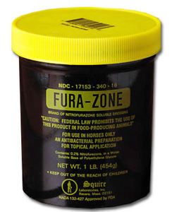 Fura-zone antibiotic ointment, 1 lb, horses,for burns wounds and hair 16 oz