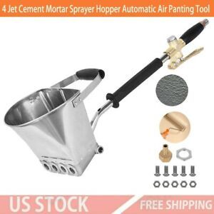 3L Cement Mortar Sprayer Hopper 4 Jet Paint Wall Concrete Tool Stucco Gun Spray