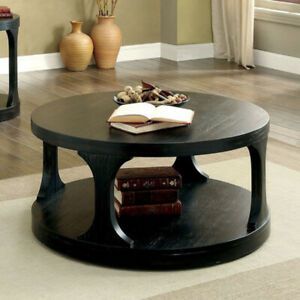 Saltoro Sherpi Carrie Transitional Coffee Table, Antique Black