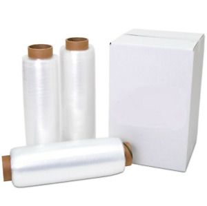 18&#034; x 1500&#039; 80 Gauge 4 Rolls Pallet Wrap Stretch Film Hand Shrink Wrap 1500FT