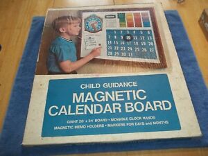 NIB Vintage 1970’s Child Guidance Magnetic Calendar Board NO. 420 RARE!! 20 X 24