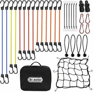 Bungee Cords with Hooks Dr.meter 32pc Heavy Duty Bungee Cords,10&#039;&#039;,18&#039;, 24&#039;&#039;,40&#034;