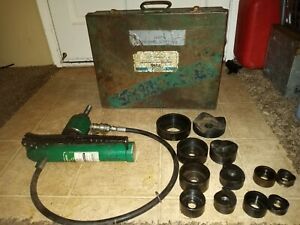 GREENLEE 7310 787 KNOCKOUT PUNCH DRIVER SET 767 HYDRAULIC HAND PUMP 6 CONDUITS