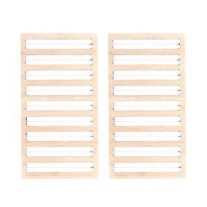 2pcs White Bamboo Jewelry Display Rings Storage Holder Tray Box for Shop