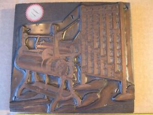 Antique Davis &amp; Furber North Andover MA textile machine printing block Museum #1