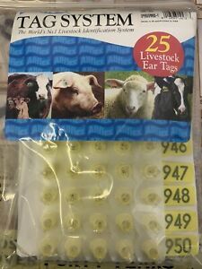 ALLFLEX GLOBAL Ear Tags Male/Female Sheep YELLOW 926 - 950