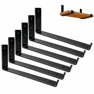 6 PCS L Shape Shelf Brackets 12 inches Heavy Duty Wall Brackets for Shelves -...