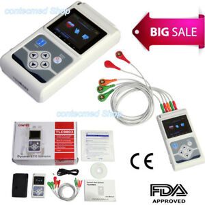 ECG EKG Holter System 3 Channel 24 Hours Recorder Monitor PC Software TLC5007
