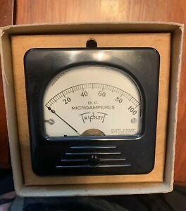 Vintage Triplett Direct Current Microamperes Gauge 0-100 Model 327-T Untested