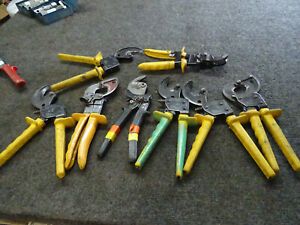 Lor of 8 Klein Tools 63607 Cable Cutters, Ratcheting Wire Cable Cutter DAMAGED