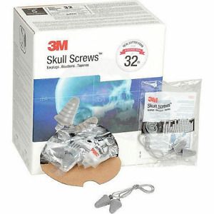 3M P1301 Skull Screws Corded Earplugs, Gray/Silver, Box of 120 Pair Polybags