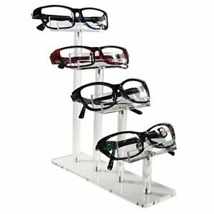 4 Tier Acrylic Eyeglasses Frame Stand, Sunglasses Rack, 4 Frame Stand
