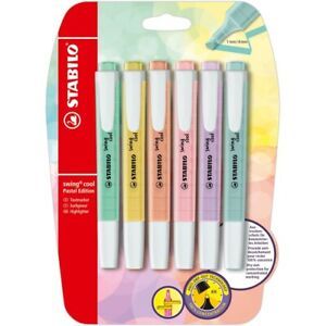 Stabilo Swing Cool Pastel Highlighter 6 Colours school boy office use